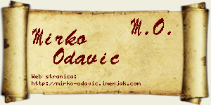 Mirko Odavić vizit kartica
